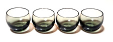 Vintage Smoke Gray Glass Shooters Roly Poly Shot Glasses - Lot of 4 picture