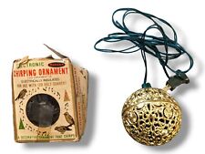 Vintage CHRISTMAS Chirping Singing BIRD Ball Silver Ornament Electronic WORKING picture