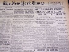 1936 NOV 8 NEW YORK TIMES - BATTLE IN MADRID SUBURBS LEFTISTS FIGHT ON - NT 1858 picture