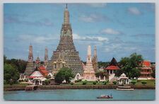 Thonburi Thailand, Wat Arun, Temple of Dawn, Vintage Postcard picture
