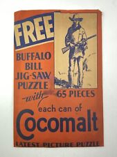 1933 Advertising COCOMALT Premium Buffalo Bill Jig-Saw Puzzle Mint in Package picture