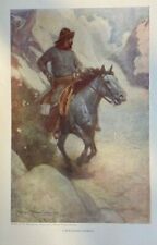 1907 Vintage Magazine Illustration Frank Tenney Johnson Cowboy On Horseback picture