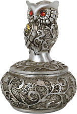 Rustic Silver and Bronze Vintage Colored Steampunk Photon Owl with R picture