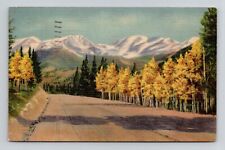 Postcard Autumn in the Rockies Posted Denver Colorado, Vintage Linen M20 picture