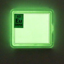 Europium rare earth amazing glow powder. Element Eu in a Periodic Element Tile. picture