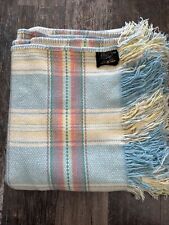 Vintage Derw Made In Wales - Large Welsh Pure Wool Blanket 72 X 80 Inches picture