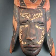 Vintage Hand Carved African Tribal Wooden Mask Jambo Kenya 1988 picture