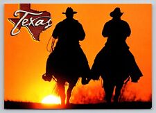 Cowboy Sunset In Texas Unposted Postcard Horses picture