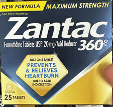 Zantac 360 Maximum Strength Heartburn Relief Tablets 25 Count Lot of 4 picture