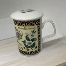 Roy Kirkham Camellia Tea 10 Oz Mug Wt Original Lid-Bone China 1998 ENGLAND Mint picture