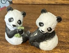 Adorable Panda Bear Salt And Pepper Shakers Franklin Mint 1987 picture