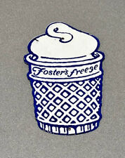 VINTAGE 12” FOSTERS FREEZE ICE CREAM MILK COW PORCELAIN SIGN CAR GAS TRUCK OIL picture