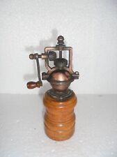Vintage Wooden & Copper Small Handcrafted Portable Coffee Grinder Machine picture