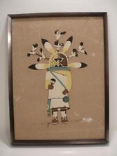 Antique Distressed Native American Navajo Sand Painting Kachina Eagle Dancer OLD picture