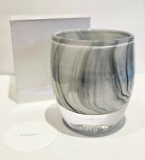 Glassybaby HUMBLE Swirls White Black Gray Blown Glass Votive Candle Holder Wow picture
