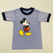 DISNEY Vintage 1970's boys MEDIUM Mickey Mouse T-shirt single stitch ringer picture