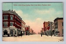 Fremont NE-Nebraska, Sixth Street, Advertisment, Antique, Vintage Postcard picture