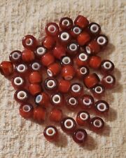 Jumbo Old Cherry Red White Heart African Trade Beads 50 Pc - Limited  Quantities picture