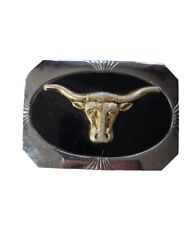 TEXAS LONGHORN Metal Cowboy Rancher Belt buckle picture