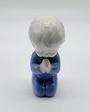 Vintage Inarco Praying Child Boy Porcelain Blue & White Figurine picture