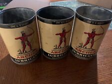 Archer Lubricants Motor Oil Can; Vintage 1 Quart Empty Metal Oil Can QTY3 picture