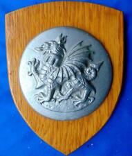 Vintage  University of Wales Dragon College School Crest Shield Plaque cm picture