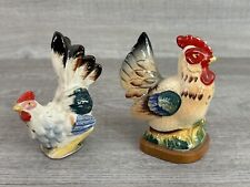 Lot of 2 Non-matching Vintage Ceramic Chicken S & P Shaker Multicolor picture