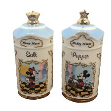 LENOX MICKEY & MINNIE SALT PEPPER Disney Animated Spice Canister Vintage Set picture