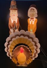 Vintage Union Products Don Featherstone Thanksgiving Blow Molds Turkey Pilgrims picture