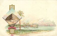 PC EGYPT MEMPHIS MITRAHINEH PYRAMID LANDSCAPE, Vintage Litho Postcard (b55302) picture