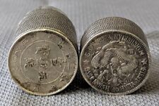 Antique CHINESE SILVER SNUFF BOX Disguised Manchurian Provinces Coin Stack 1900s picture
