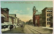 Delaware Ohio Sandusky Street Looking North OH Antique Postcard Horse Buggy picture