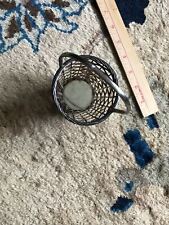 Super neat Vintage Woven Tarnished Silver plated small Basket 3.5