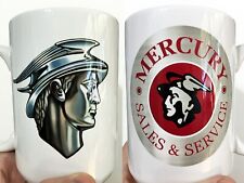 Vintage Mercury Sales & Service Merc Man Emblem Badge Logo LARGE 15 oz. MUG picture