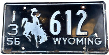 Wyoming 1956 License Plate Vintage Auto Converse Co Cave Wall Decor Collector picture