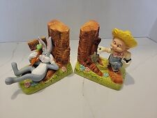Vintage Bugs Bunny & Porky Pig 1981 Warner Brothers bookends By GORHAM Gr8 Cond picture