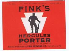 Fink's Hercules Porter Fink Brewing Co Harrisburg PA neck label  IRTP label 35 picture