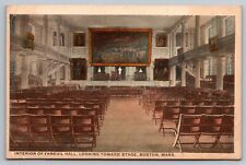 Interior of Faneuil Hall Looking To Stage. Boston Massachusetts Vintage Postcard picture