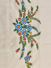 4 Vintage Embroidery Flowers Crochet Pillowcases. Two Matching Pairs. Nice picture