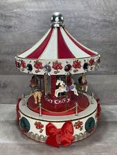 Holiday Workshop 16” Vtg Christmas Carousel Light Music Animated Merry Go Round picture