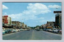 Cody WY-Wyoming, Sheridan Street, Advertising, Antique Souvenir Vintage Postcard picture