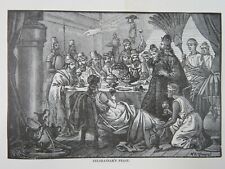 1905 Christian 5.75x8 Engraving Print: Belshazzar's Feast Writing On The Wall picture