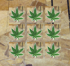 Realistic photo marijuana cannabis weed leaf sticker decals Pack of 9 - 1