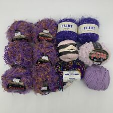 VTG Purple Yarn Lot of 12 - Plymouth Spazzini & Flirt, Crystal, POM & SilkIndian picture