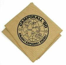 1980 Camporall Crossroads of America Council Neckerchief CAC Brown Scouts BSA IN picture