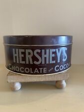 Vintage 1981 Hershey's Chocolate and Cocoa Collector Tin, Round Brown Metal 8” picture
