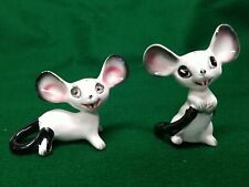 Vintage Empress MICE Huge Ear Salt And Pepper Shakers  MCM W/ Stoppers picture