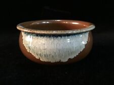 Q1610 Japanese Vintage Pottery Tea Ceremony Wastewater Bowl KENSUI Brown picture