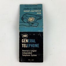 GENERAL TELEPHONE Matchbook Starlite Phone Cover Blue Advertising Vtg Gift picture