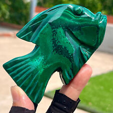155G Natural Malachite quartz hand Carved fish Crystal Healing picture
